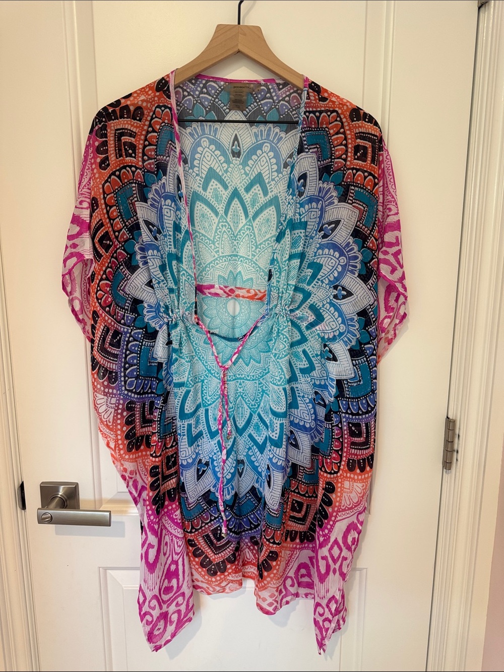Women’s Multicolor Mandala Swim Cover-Up Kimono